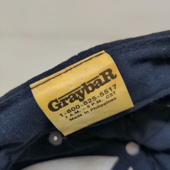 GrayBar Men's Snapback Hat Blue Gray Size OSFA Embroidered Logo Cotton - Picture 11 of 12